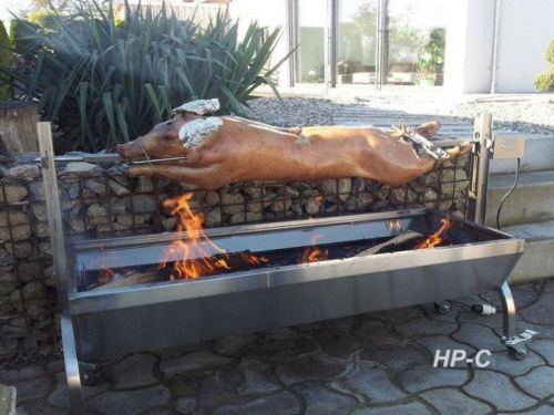 Houtskool barbecue met varkensspit