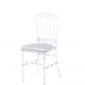 Transparante Franse stoel, zitting zilver