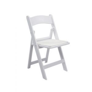 Wedding chair wit met zachte zitting (h)78x(b)44x(d)43 cm.