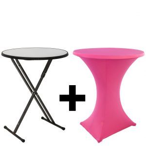 Statafel incl. stretchhoes roze