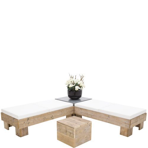 Loungeset Pure Wood wit (incl. orchidee)