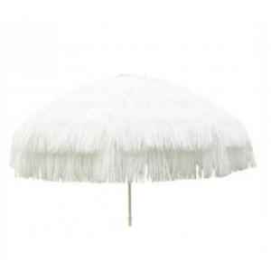 Parasol raffia (ø)1,8 mtr. wit (incl. voet)