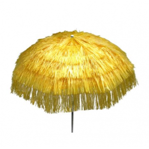Parasol raffia (ø)1,8 mtr. geel (incl. voet)