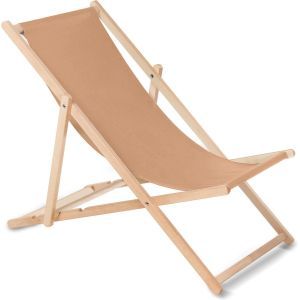 Strandstoel beige 109x59x(h)105 cm. 
