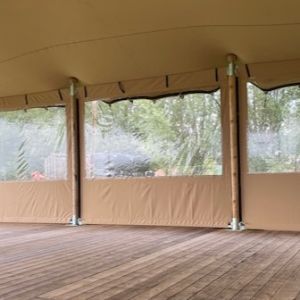 Zijwand stretchtent zand per strekkende meter