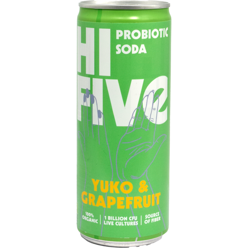 - Hi-Five - Probiotic Soda Yuko & Grapefruit Blik 250ml