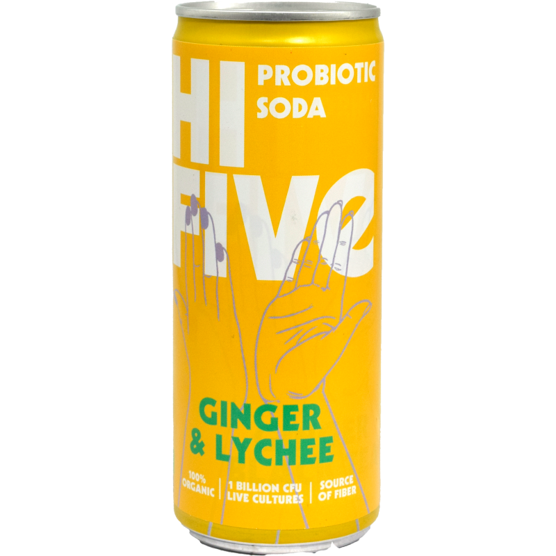 - Hi-Five - Probiotic Soda Ginger & Lychee Blik 250ml