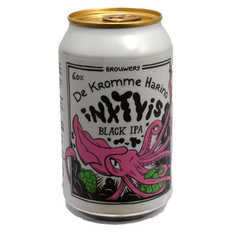 - De Kromme Haring - Inktvis Black IPA Blik 330ml