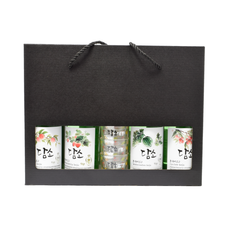 - Damso - Geschenkset 4 Fles Soju 12% 36cl en 4 Soju Shotglazen