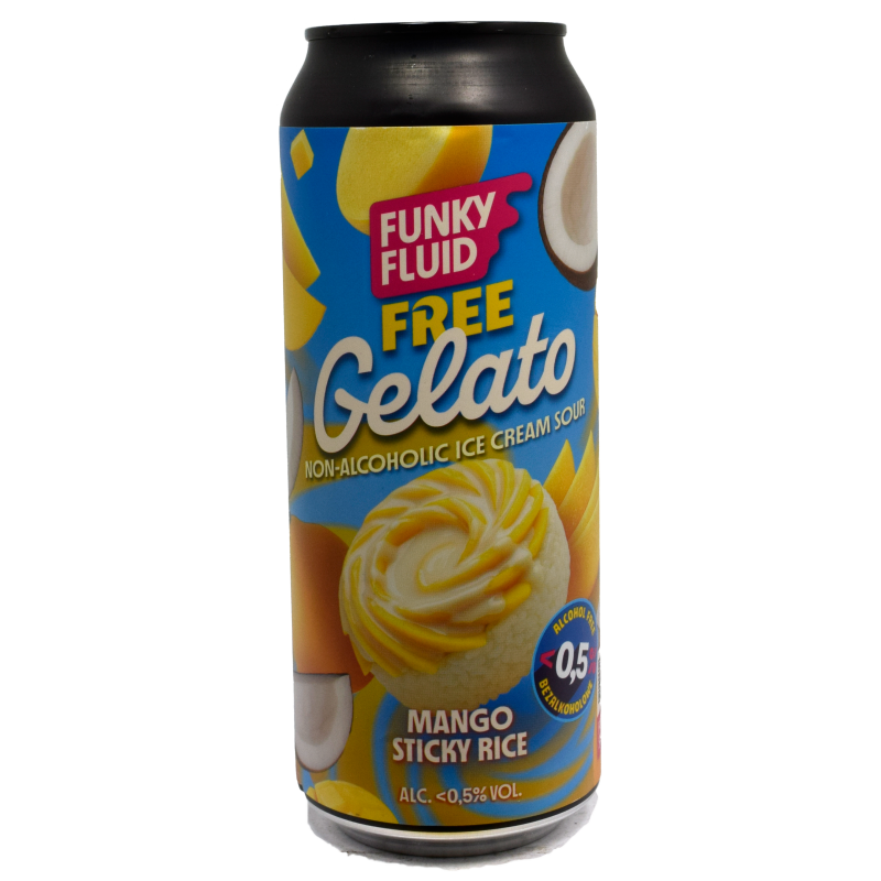 - Funky Fluid - Mango Sticky Rice 0,5% Free Gelato Sour Blik 500ml