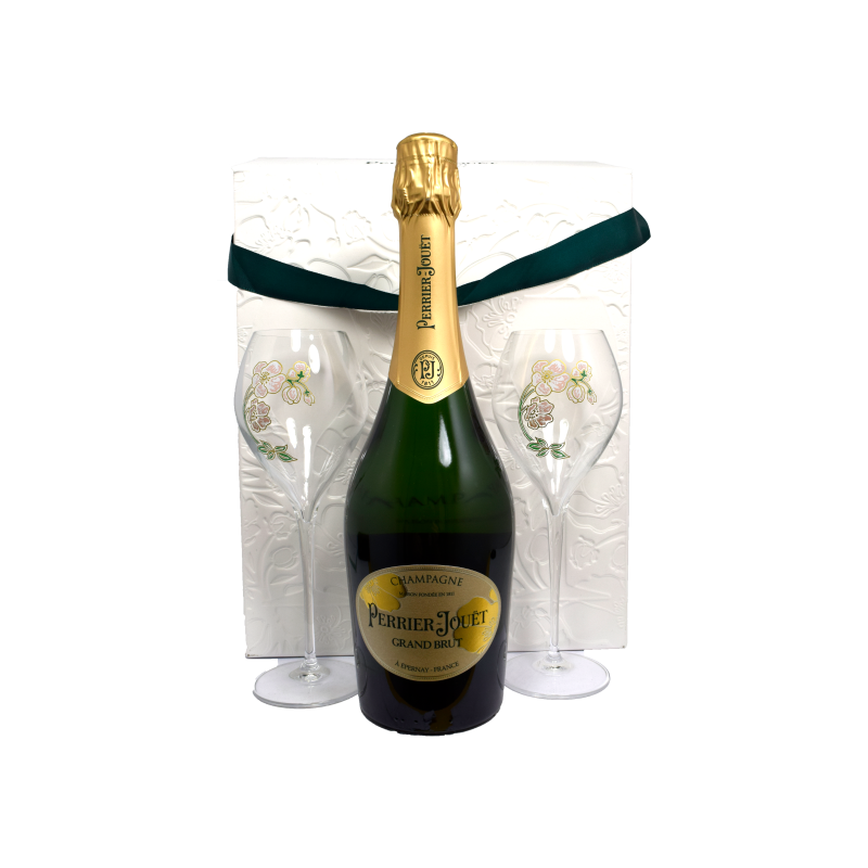 - Perrier-Jouet - Grand Brut Giftbox + 2 Glz