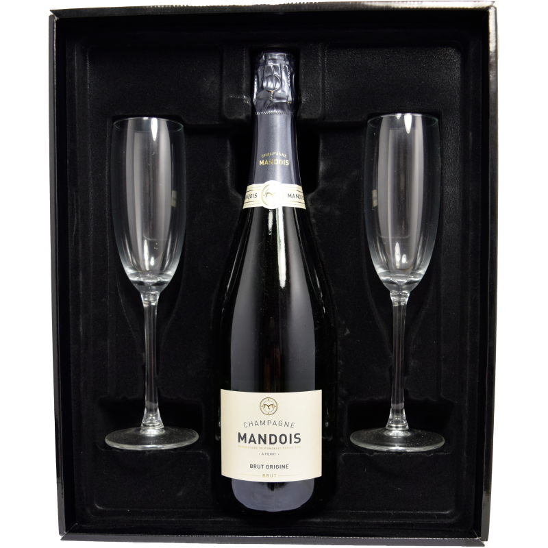 - Mandois Brut Champagne Geschenkset+ 2glz