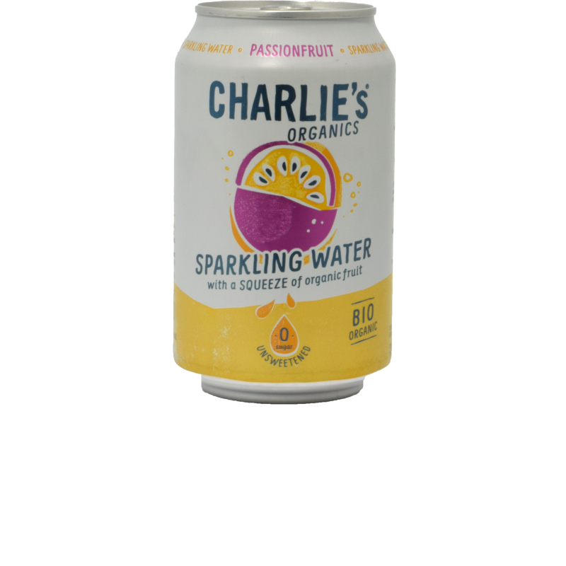 - Charlie''s - Sparkling Water Passion Fruit Blik 33cl