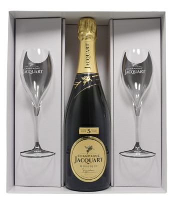 - Champagne Jacquart - Geschenkset Brut Mosaique 75cl + 2glz