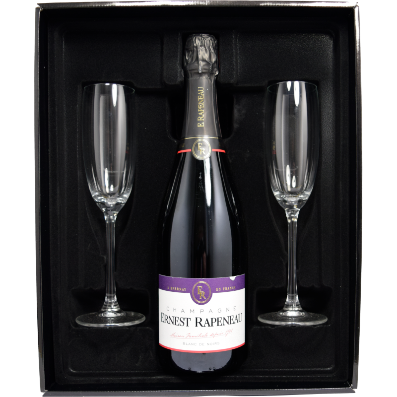 - Ernest Rapeneau - Geschenkset Blanc De Noirs 12% 75cl + 2 Glz