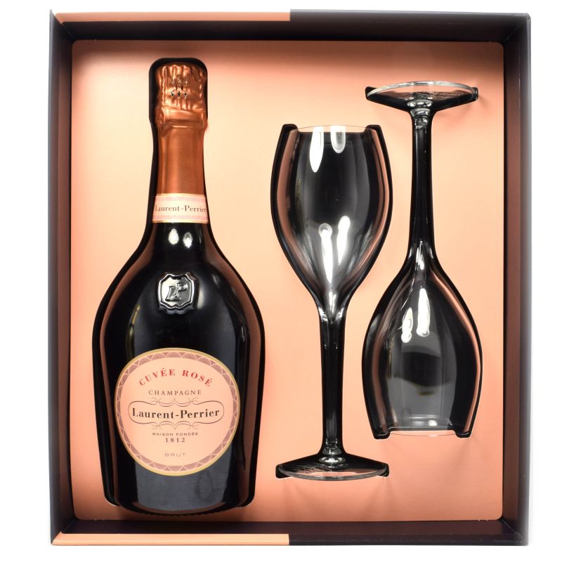 - Laurent-Perrier - Cuvee Rose Champagne Coffret + 2Gls