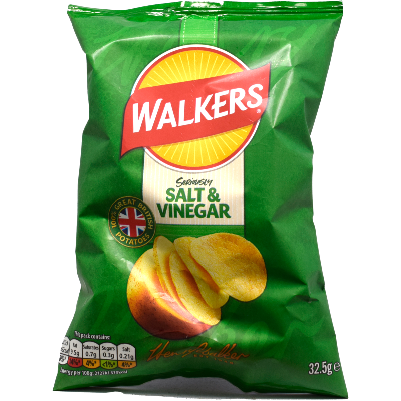 - Walkers - Salt & Vinegar Chips 32.5 Gram