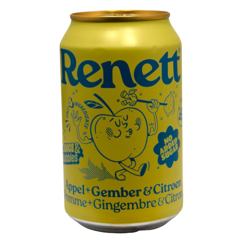 - Renett - Appel Gember Citroen Just Juice & Bubbles Blik 330ml