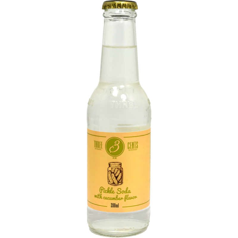 - Three Cents - Pickle Soda with Cucumner Flavor 200 ml