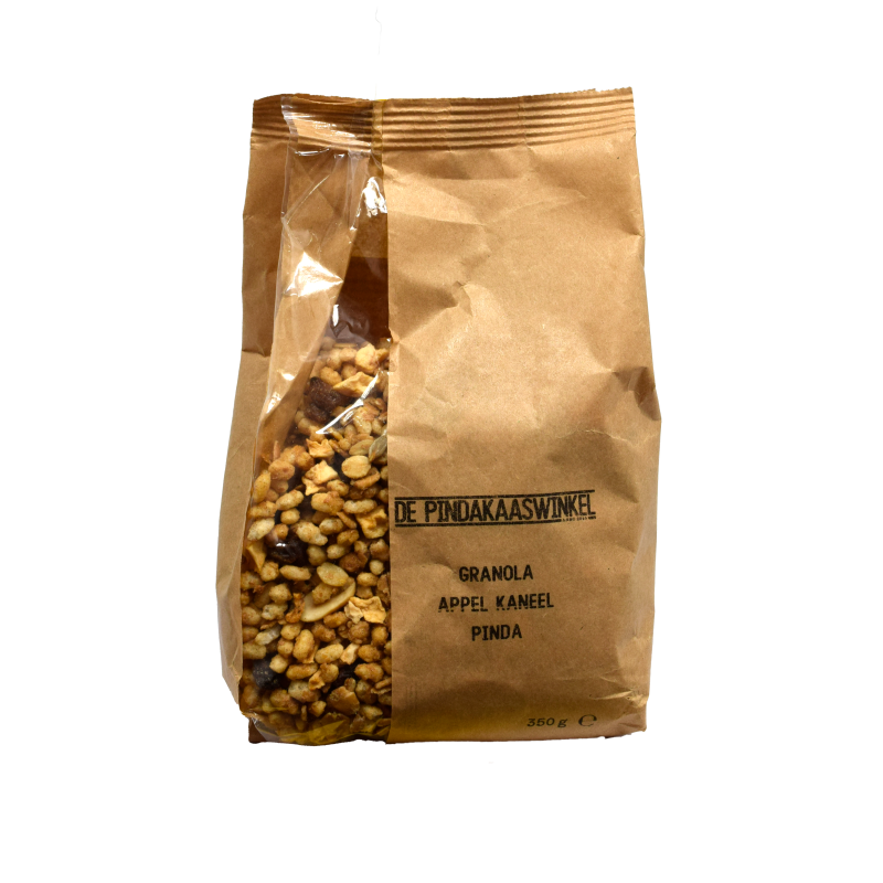 - De Pindakaaswinkel - Granola Appel-Kaneel-Pinda 350 gr Zak