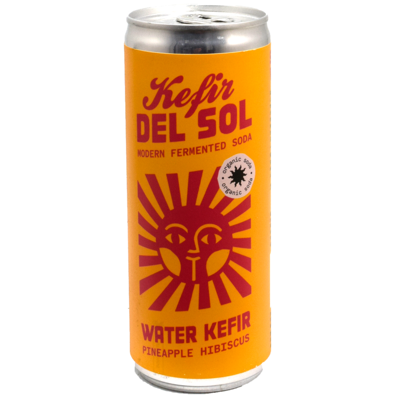 - Kefir Del Sol - Water Kefir Pineapple Hibiscus Blik 250ml