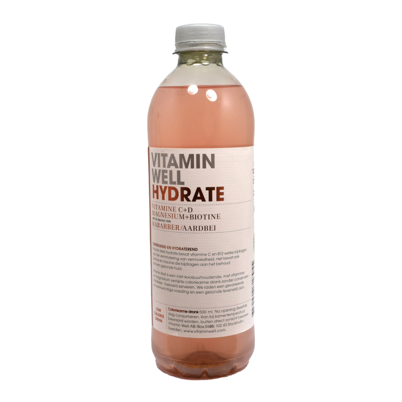 - Vitamin Well - Hydrate Rabarber Aardbei Drink 500ml