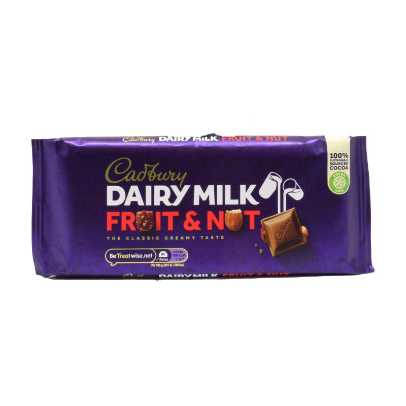 - Cadbury - Dairy Milk Fruit & Nut 180g