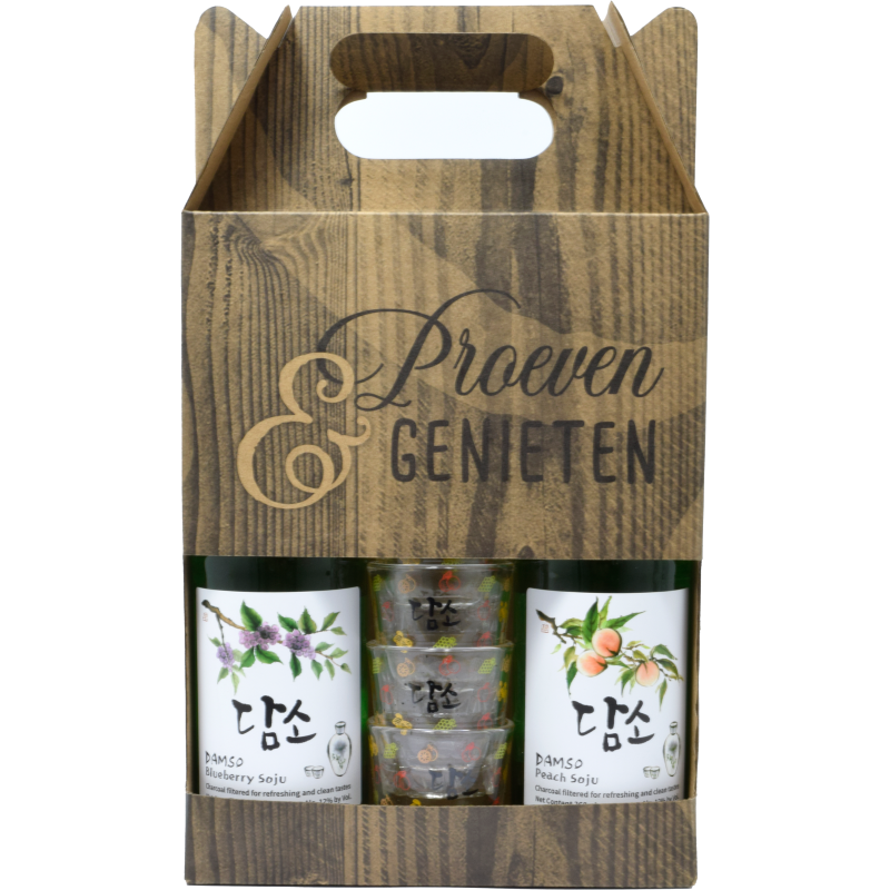- Damso - Geschenkset 2 Fles Soju 12% 36cl en 4 Soju Shotglazen
