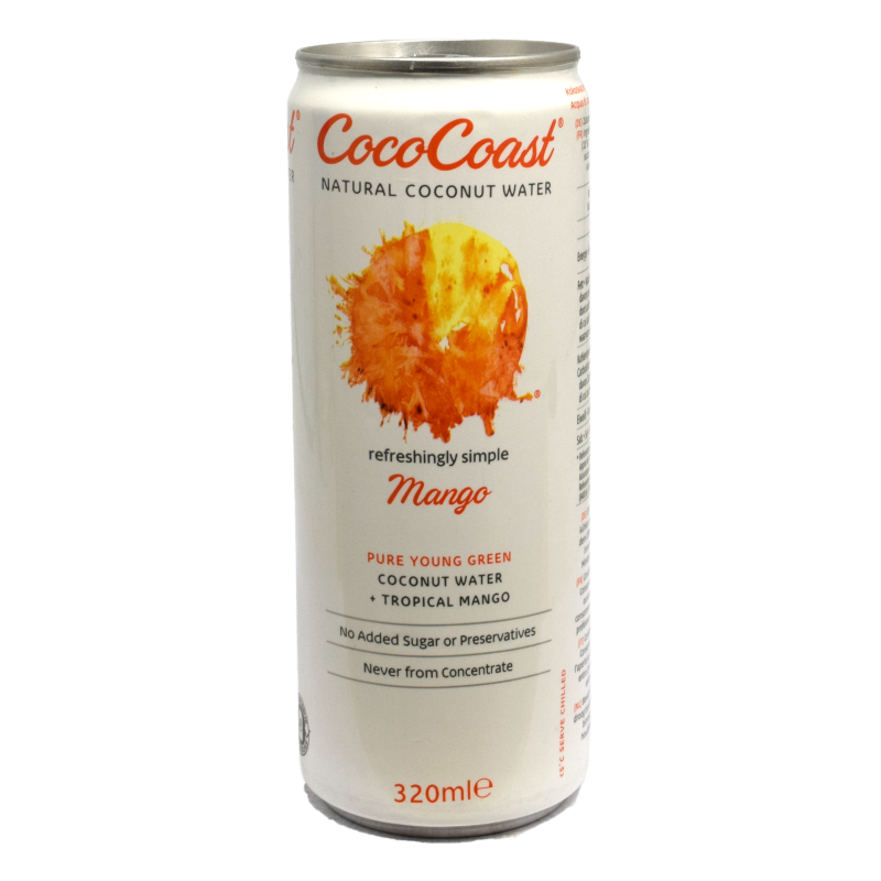 - CocoCoast - Natural Coconut Water Mango Blik 320ml