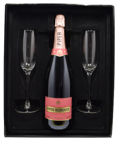 - Piper Heidsieck Champagne - Rose Sauvage 75cl Geschenkset + 2Gls