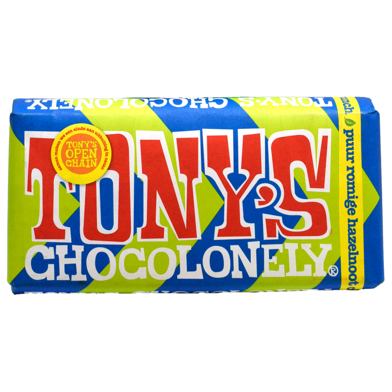 - Tony''s Chocolonely - Puur Romige Hazelnoot Chocolade Reep 180g