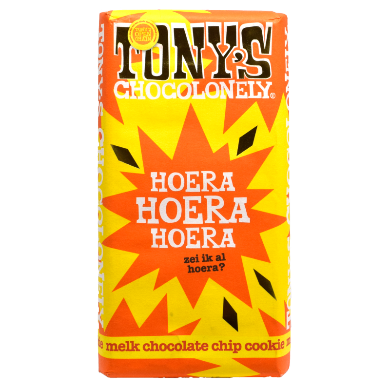 - Tony''s Chocolonely - Hoera Hoera Hoera Melk Chocolate Chip Chocolade Reep 180g