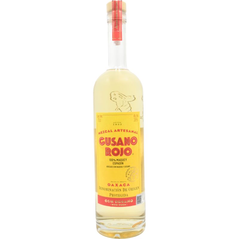 - Gusano Rojo - Mezcal Artesanal 100% Maguey Espadin Agave 70cl 38%