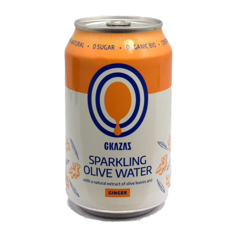 - Gkazas - Sparkling Olive Water Ginger 355ml