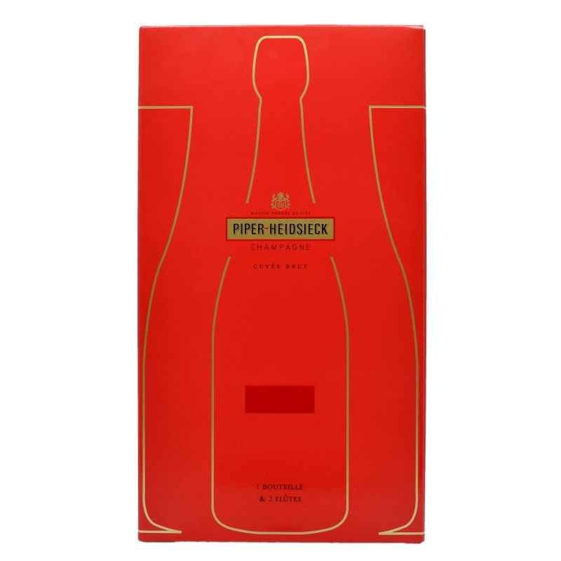 - Piper Heidsieck Champagne - Cuvee Brut Geschenkset + 2Gls