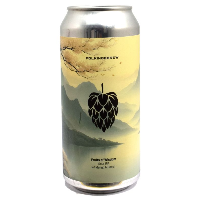 - Folkingebrew - Fruits Of Wisdom Sour IPA with Mango Peach 8% Blik 440ml