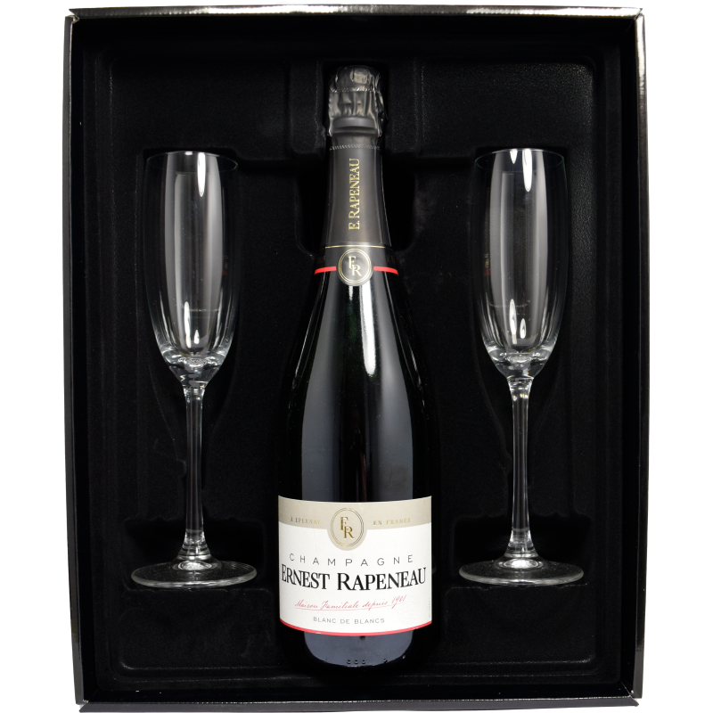 - Ernest Rapeneau - Geschenkset Blanc De Blancs 75cl 12% + 2 Glz