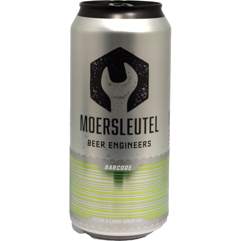 - Moersleutel - Barcode Silver Laser Green Stout 14% Blik 440ml