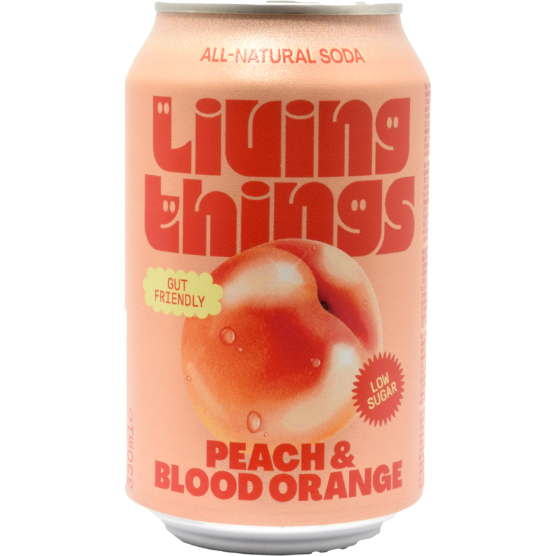 - Living Things - Peach & Blood Orange Low Sugar Blik 330ml