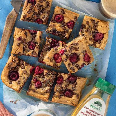 Gezondere Blondies Met Frambozen En Chocolade