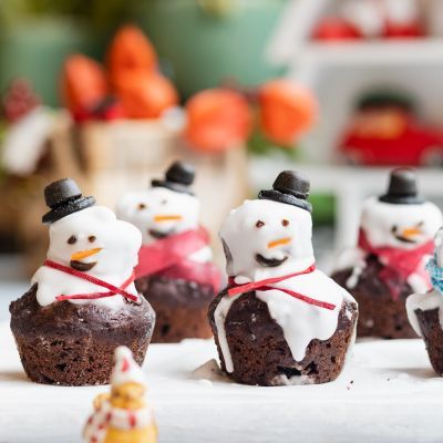 Gesmolten sneeuwpop chocolade muffins 