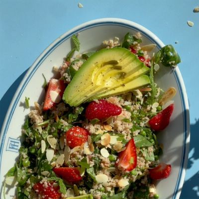 Summer Couscous Salad with Strawberry Vinaigrette